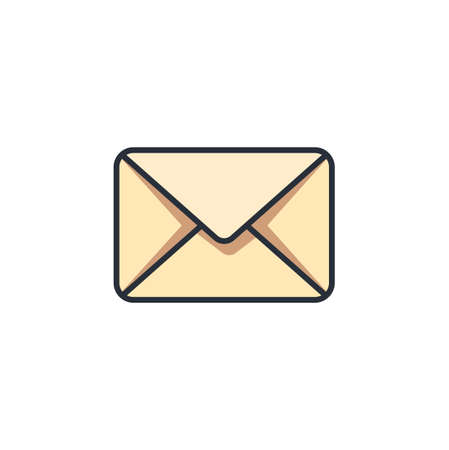 Colored thin icon of mail, business and finance concept vector illustration.のイラスト素材