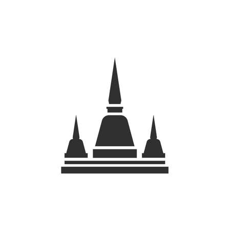 Thailand pagoda icon in trendy flat style isolated on white background. Symbol for your web site design,  app, UI. Vector illustration, EPSのイラスト素材