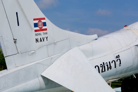 Sattahip, ChonBuri, Thailand - July 6, 2020 : Royal Thai Navy Aircraft TA-7C CORSAIR IIのeditorial素材