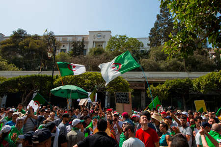 Algeria, Algiers: Algerians maintain pressure of protests, against the current government, and...