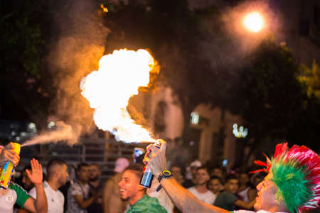 Algeria, Algiers: Algerians maintain pressure of protests, against the current government, and against corruptions in The countryのeditorial素材