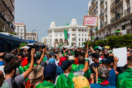 Algeria, Algiers: Algerians maintain pressure of protests, against the current government, and...