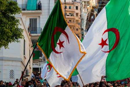 Algeria, Algiers: Algerians maintain pressure of protests, against the current government, and...