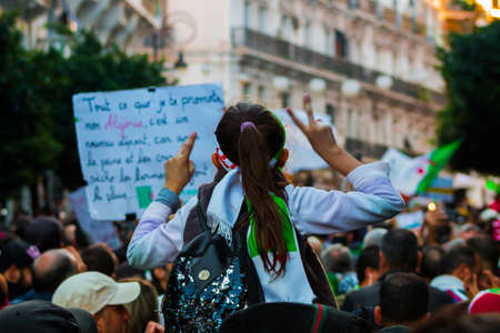 Algeria, Algiers: Algerians maintain pressure of protests, against the current government, and against corruptions in The countryのeditorial素材
