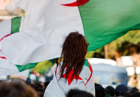 Algeria, Algiers: Algerians maintain pressure of protests, against the current government, and against corruptions in The countryのeditorial素材