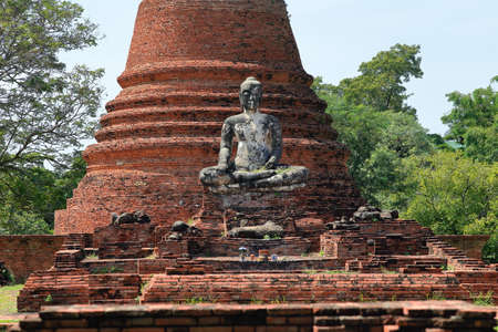 Thailand Ayutthaya Wat Chettha Thettharam, Ruinの写真素材