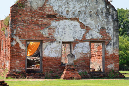 Thailand Ayutthaya Wat Chettha Thettharam, Ruinの写真素材