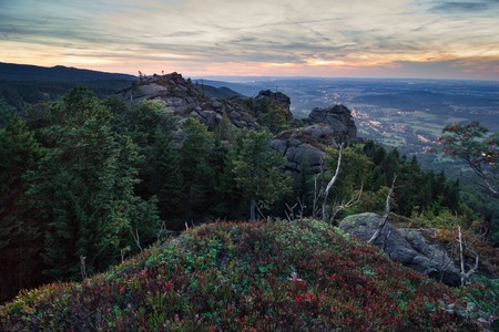 Rock formations in Jizera Mountains, Czech Republic