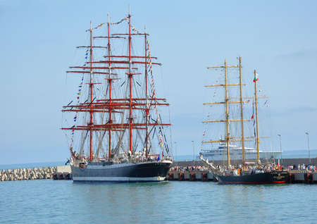 Russian barque Sedov and Bulgarian barquentine Kaliakra in port of Sochi