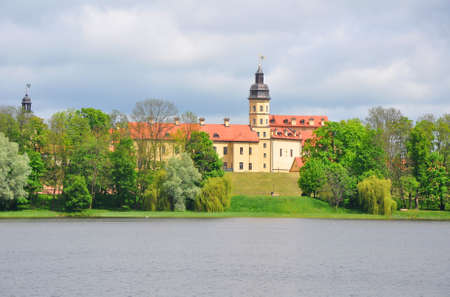Nesvizh Castle and Castle Pond. Belarusのeditorial素材