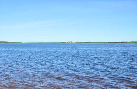 The water surface of the Rybinsk Reservoir