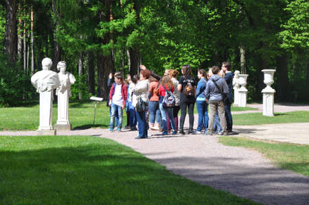 Excursion group in the Museum-Estate Arkhangelskoye. Russiaのeditorial素材