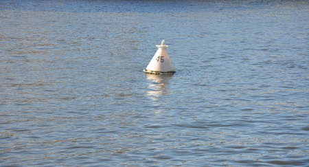 Navigation sign, buoy, is in the water