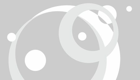 Abstract composition with black and white circles. Inter atomic or planetary energy interaction. educational illustration. Limited color palette. Chaos bubbles. Profitのイラスト素材