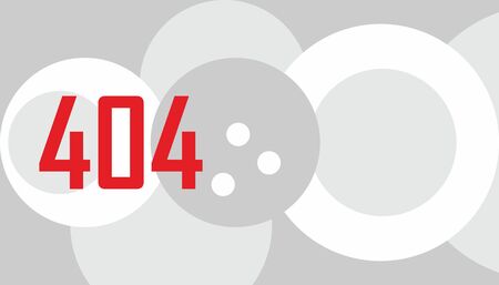 Vector grey circle banner 404 error page not found System updates, uploading, operation, computing,...