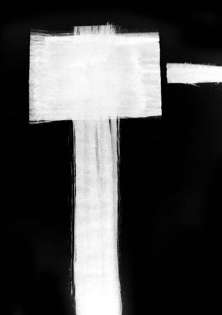 Abstraction of a hammer hammering a cotter pin confronting a powerful and solid. Abstraction profitの写真素材