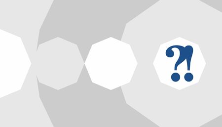 Abstract composition with black and white octahedron and the marks exclamation. Inter atomic or planetary energy interaction. educational illustration. Limited color palette. Chaos octahedron. Geometric bannerのイラスト素材