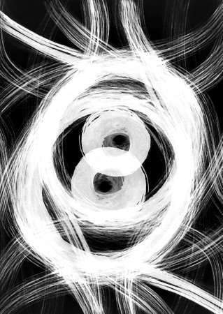 Harmony of gaze, wide open eyes, magnetic fields around every cell or object. Abstract graphics for profit energyの写真素材