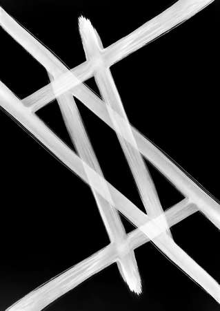 abstract composition of three narrow lines, letter a, energy in asana, profit relax, meditationの写真素材