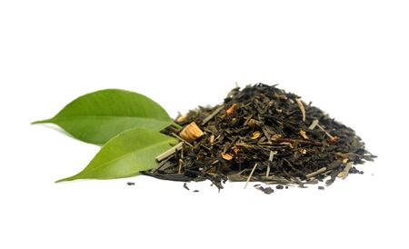 Green tea isolated on whiteの写真素材