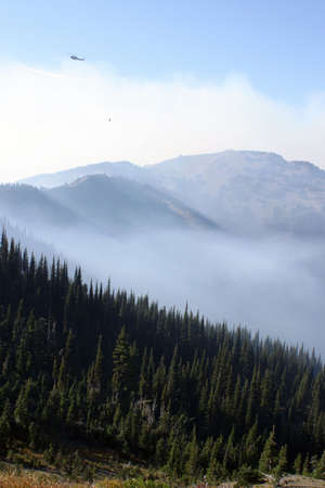 A fire helicopter in flight