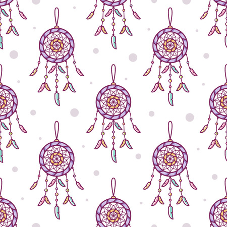 Seamless pattern. Background. Vector illustration of dreamcatchersのイラスト素材