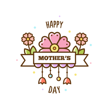Happy Mothers Day. Vector illustration.のイラスト素材