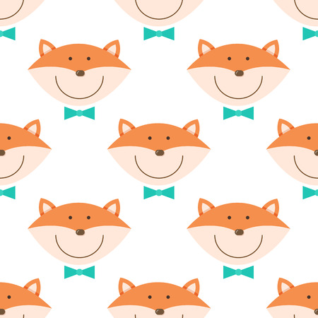 Cartoon fox image outline illustrationのイラスト素材