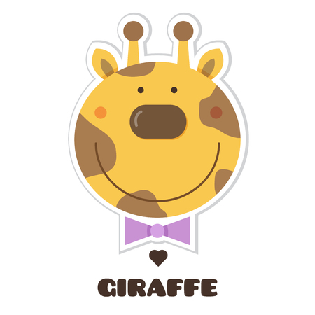 Giraffe. Sticker. Vector illustration.のイラスト素材