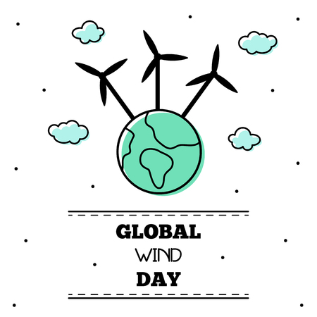 Global wind day. Vector illustration.のイラスト素材