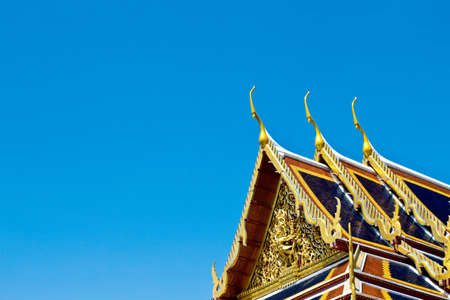 Roof Of Wat Phra Keaw, Bangkok, Thailandの写真素材