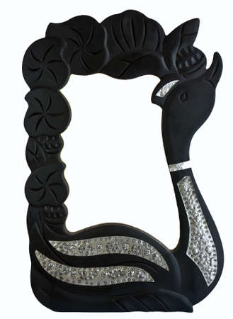 Isolate peacock carving frameの写真素材