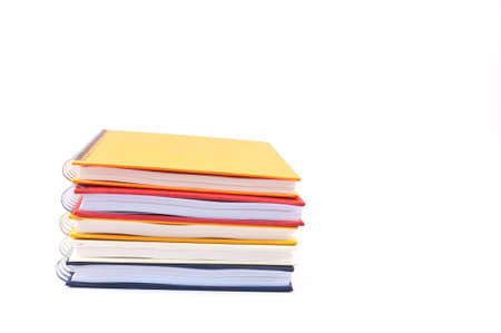 stack of note book on white backgroundの写真素材
