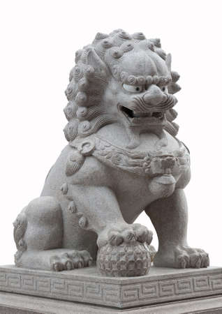 Statue Of Lion Isolate On White Background の写真素材