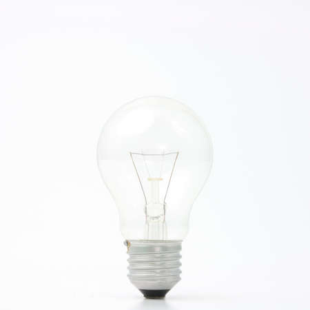 vertical light bulb on white back groundの写真素材