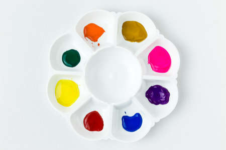 White Palette On White Canvas Backgroundの写真素材