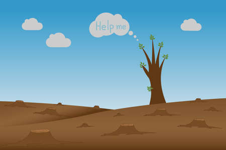 Protection the tree  for save the earth のイラスト素材