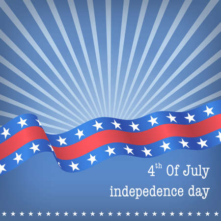 wave flag of usa on light shine background のイラスト素材