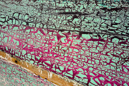 Old wooden painted rustic background, paint peeling. Aged wooden background for your designの写真素材