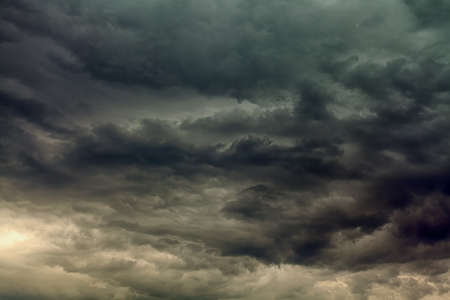 Dark clouds across the sky before heavy rain