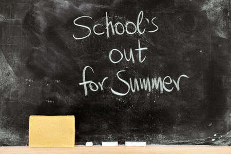 School's out for summer on blackboard
