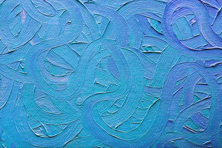Abstract paintings of blue colors embossed decorationの写真素材