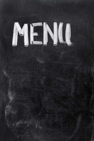 Menu on the blackboard showing what is availableの写真素材