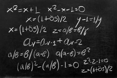 Explaining Golden Ratio with mathematical formulasの写真素材
