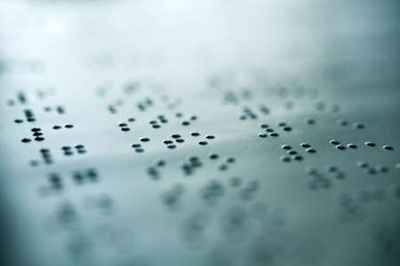 Close up of paper with braille textの写真素材