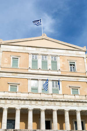 The greek Parliament Building situated at the Syntagma Square. It was built between 1836 and 1842 as the royal palace for king Otto I.のeditorial素材