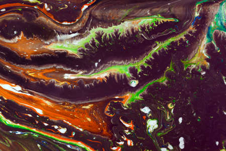 Old marbled paper technique texture. Handmade marbleized effect with acrylic paintsの写真素材