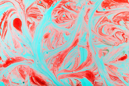 Old marbled paper technique texture. Handmade marbleized effect with acrylic paints