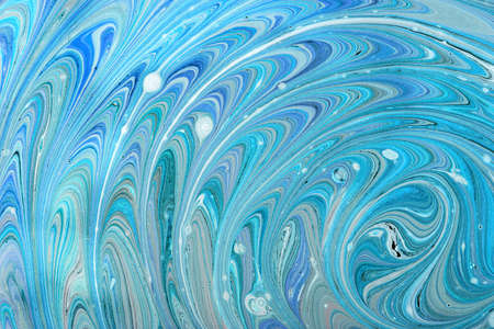 Old marbled paper technique texture. Handmade marbleized effect with acrylic paints