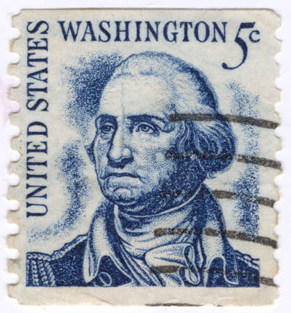 USA - CIRCA 1930: A stamp printed in USA shows Portrait President George Washington circa 1930. のeditorial素材